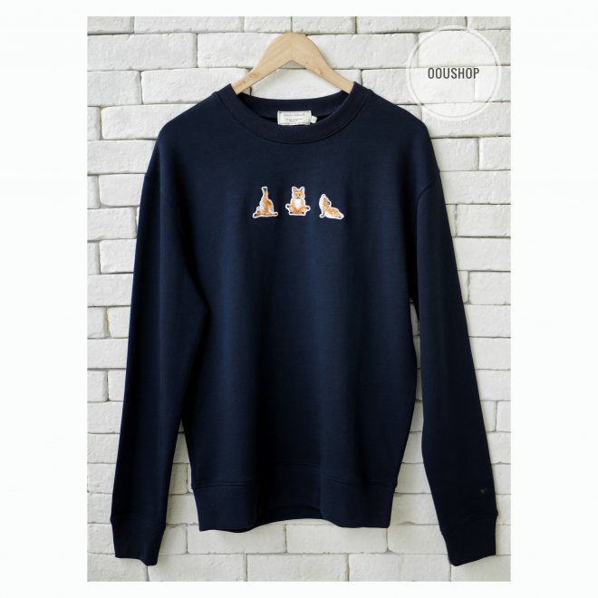 MAISON KITSUNÉ YOGA FOX PATCHES SWEATSHIRT