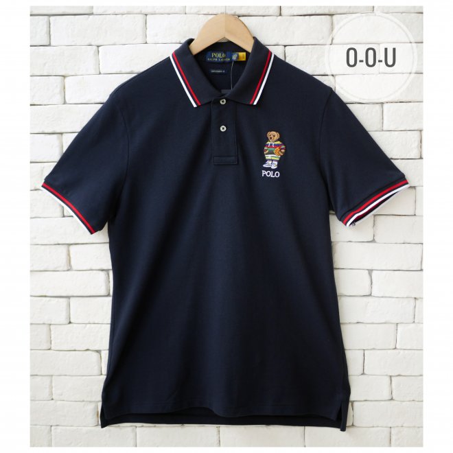 POLO RALPH LAUREN CUSTOM SLIM FIT POLO BEAR MESH POLO SHIRT