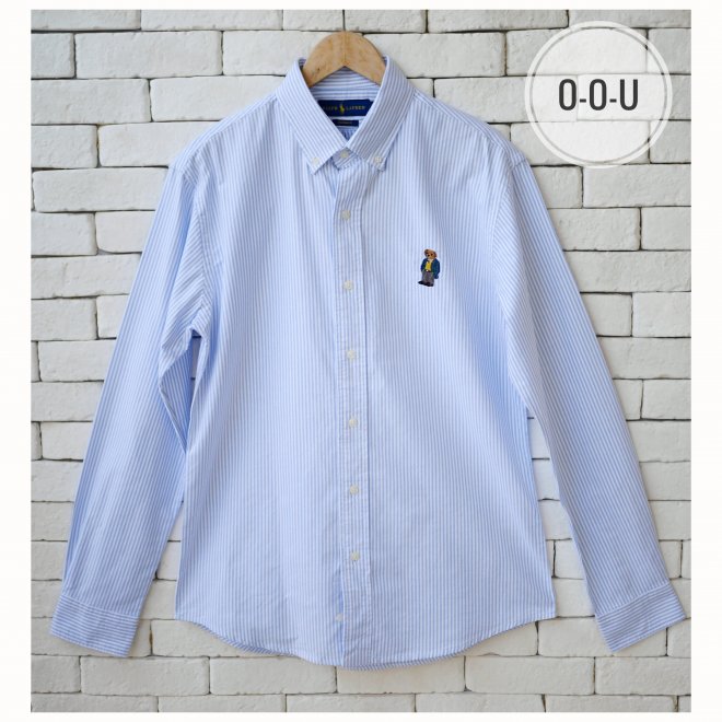 POLO RALPH LAUREN POLO BEAR STRIPED OXFORD SHIRT