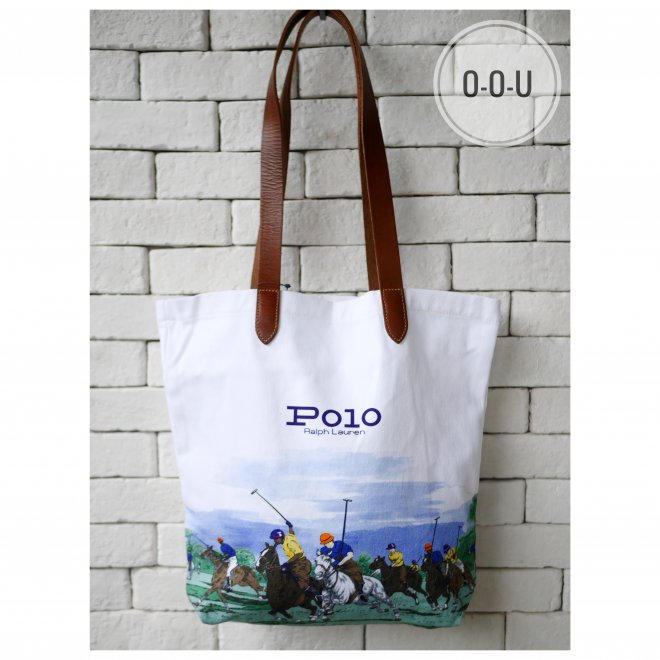 POLO RALPH LAUREN EQUESTRIAN-PRINT TWILL SHOPPER TOTE