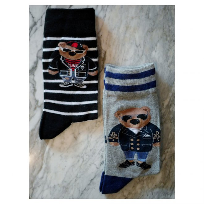 POLO RALPH LAUREN STADIUM POLO BEAR SOCKS-2PACK