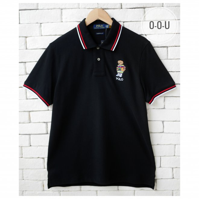 POLO RALPH LAUREN CUSTOM SLIM FIT POLO BEAR MESH POLO SHIRT