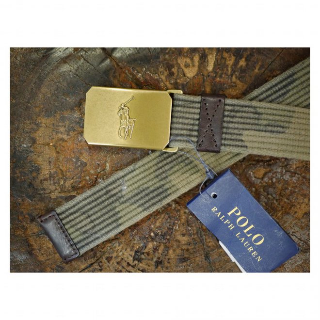 POLO RALPH LAUREN WEBBED BELT IN WASH CAMO