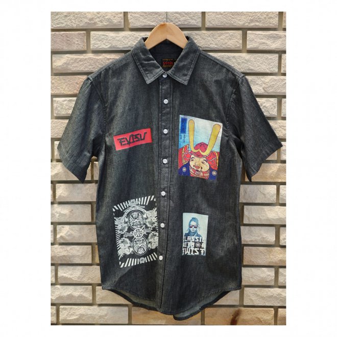 EVISU SHORT-SLEEVED DENIM SHIRT
