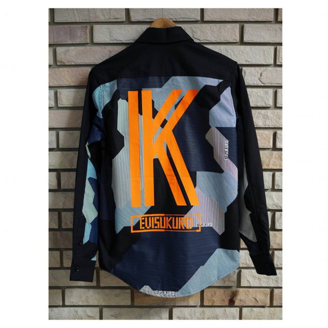 EVISU Allover Camouflage “K” Logo Backprint Shirt
