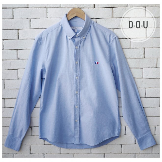 MAISON KITSUNE OXFORD TRICOLOR FOX PATCH CLASSIC SHIRT