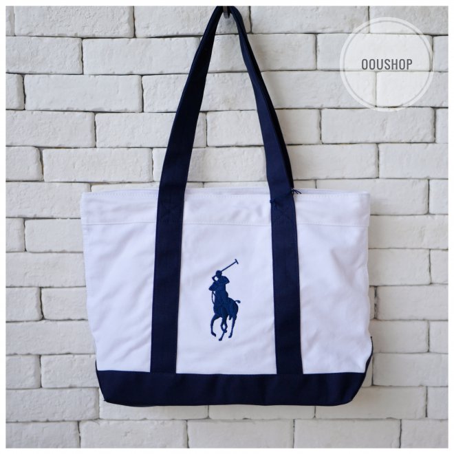 POLO RALPH LAUREN CANVAS MEDIUM CAMINO TOTE OS