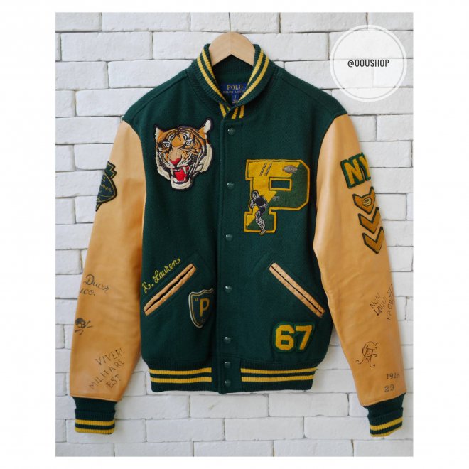POLO RALPH LAUREN WOOL-BLEND LETTERMAN JACKET