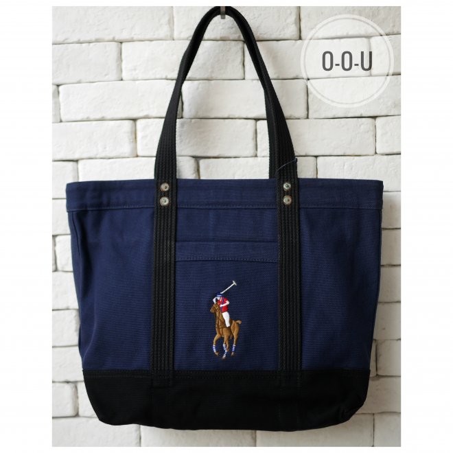 POLO RALPH LAUREN BIG PONY CANVAS TOTE BAG
