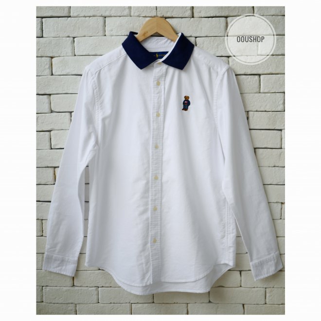 POLO RALPH LAUREN POLO BEAR BOYS COTTON OXFORD SHIRT
