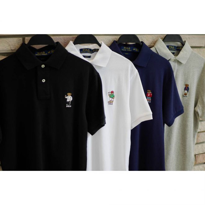 POLO RALPH LAUREN SLIM FIT BEAR MESH POLO SHIRT