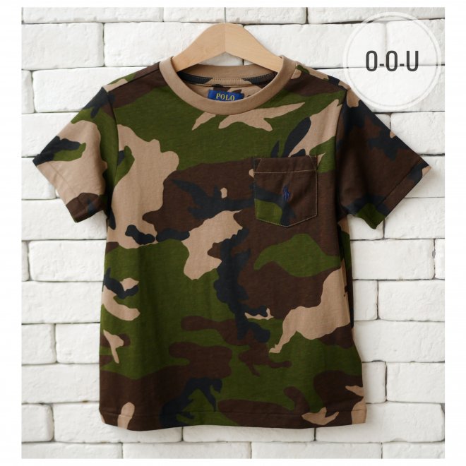 POLO RALPH LAUREN KIDS CAMO POCKET T-SHIRT