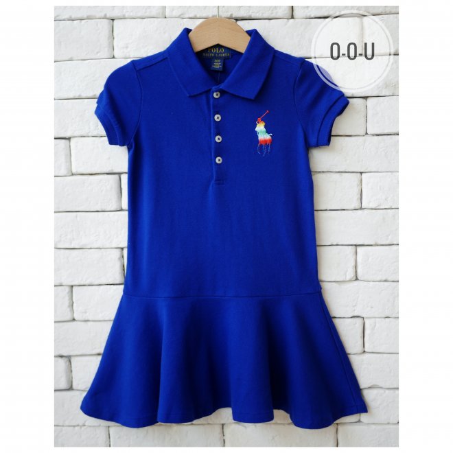 POLO RALPH LAUREN KIDS BIG PONY COTTON MESH POLO DRESS