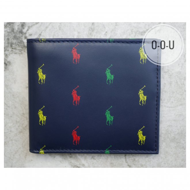 POLO RALPH LAUREN ALLOVER PONY LEATHER WALLET