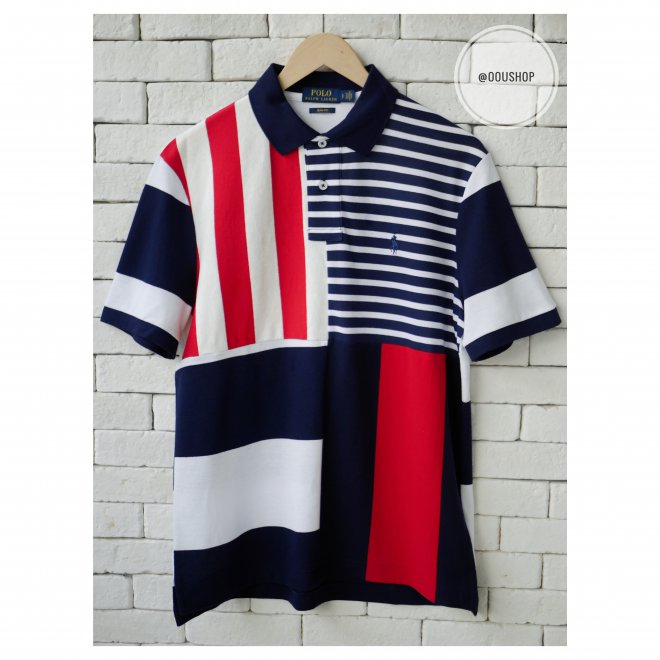POLO RALPH LAUREN PATCHWORK SLIM FIT MESH POLO SHIRTS
