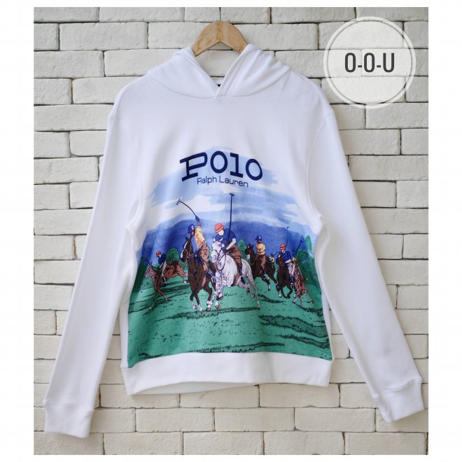 POLO RALPH LAUREN BOYS EQUESTRIAN-PRINT FLEECE HOODIE