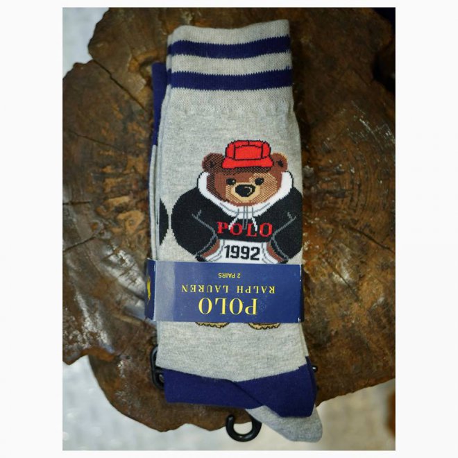 POLO RALPH LAUREN STADIUM POLO BEAR SOCKS-2PACK