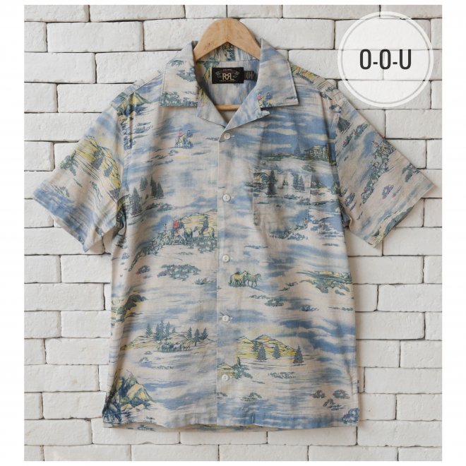 RRL WESTERN-PRINT LINEN-BLEND CAMP SHIRT