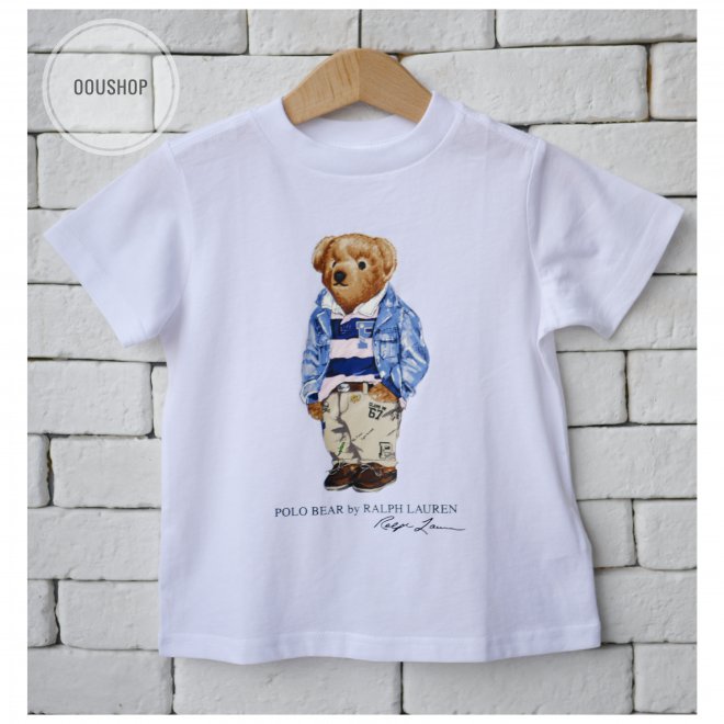 POLO RALPH LAUREN POLO BEAR KIDS COTTON JERSEY TEE
