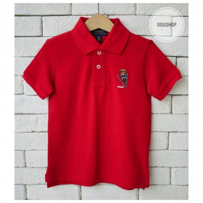 POLO RALPH LAUREN POLO BEAR KIDS COTTON MESH POLO