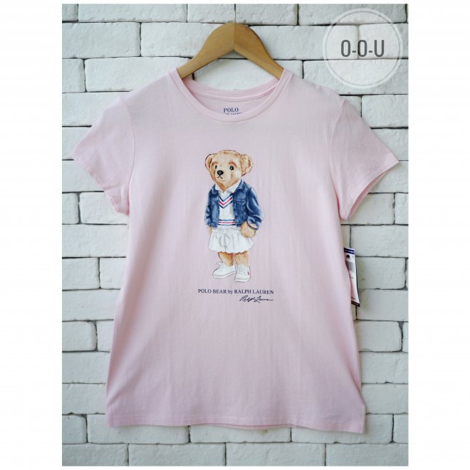 POLO RALPH LAUREN GIRLS POLO BEAR COTTON T-SHIRT
