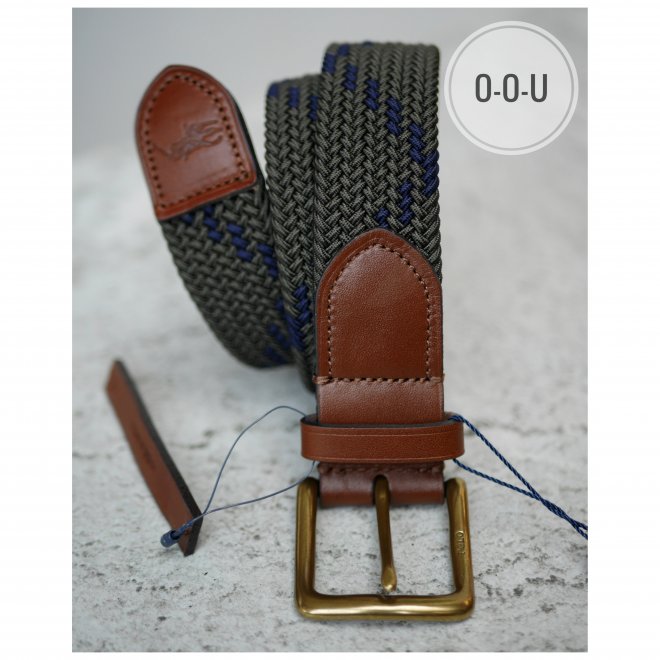 POLO RALPH LAUREN LEATHER-TRIM WEBBED BELT