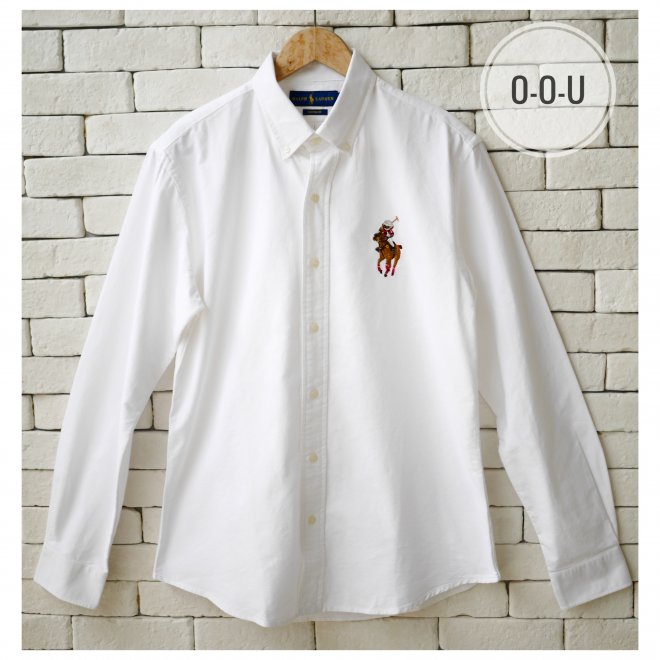 POLO RALPH LAUREN  CUSTOM FIT POLO BEAR OXFORD SHIRT