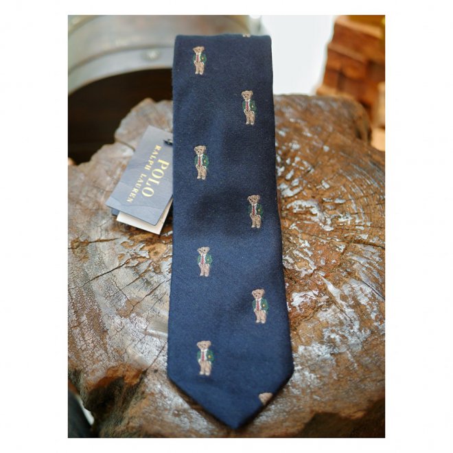 POLO RALPH LAUREN BEAR SILK NARROW TIE