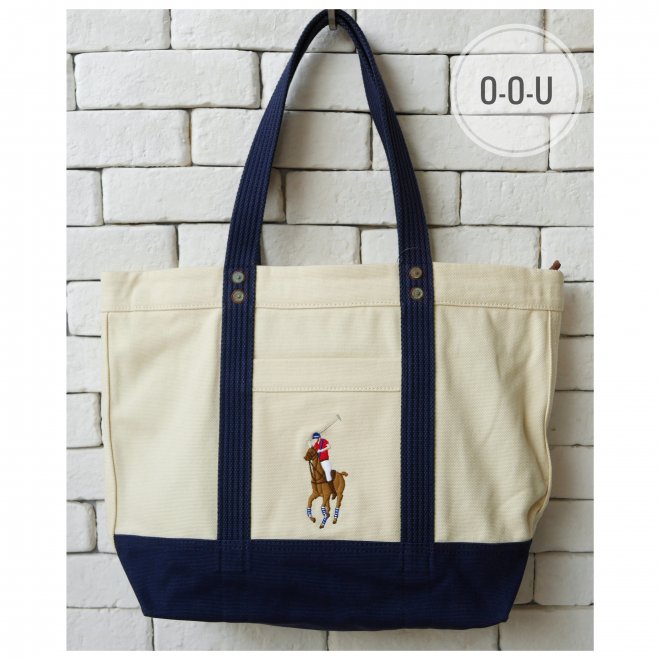 POLO RALPH LAUREN BIG PONY CANVAS TOTE BAG