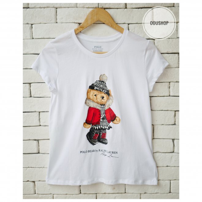 POLO RALPH LAUREN POLO BEAR GIRLS COTTON JERSEY TEE