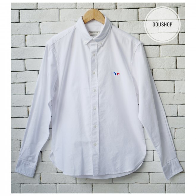 MAISON KITSUNE OXFORD TRICOLOR FOX PATCH CLASSIC SHIRT