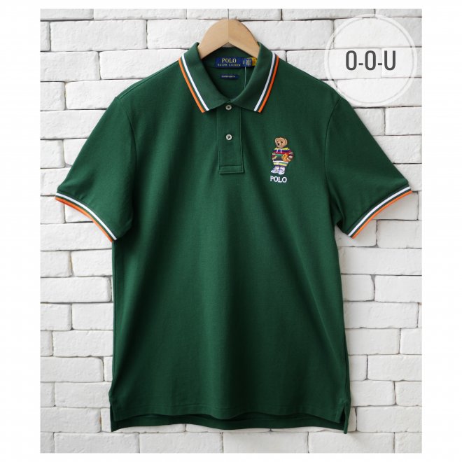POLO RALPH LAUREN CUSTOM SLIM FIT POLO BEAR MESH POLO SHIRT