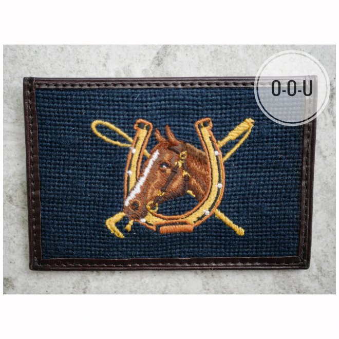 POLO RALPH LAUREN EQUESTRIANTRIAN NEEDLEPOINT CARD CASE