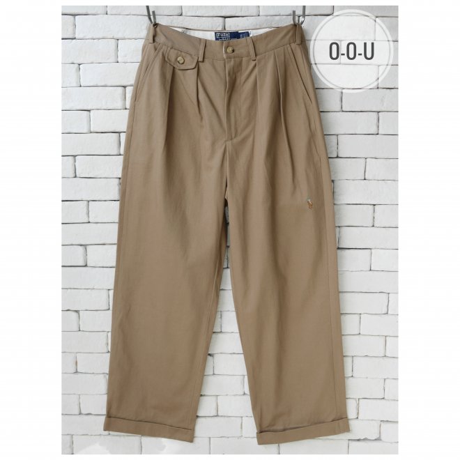 POLO RALPH LAUREN X BEAMS COTTON TWILL 2PLEAT BIG CHINO PANTS