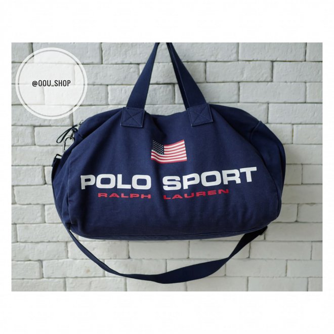POLO RALPH LAUREN NAVY CANVAS POLO SPORT DUFFLE BAG