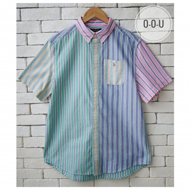 POLO RALPH LAUREN BOYS STRIPED COTTON OXFORD SHORT-SLEEVE SHIRT