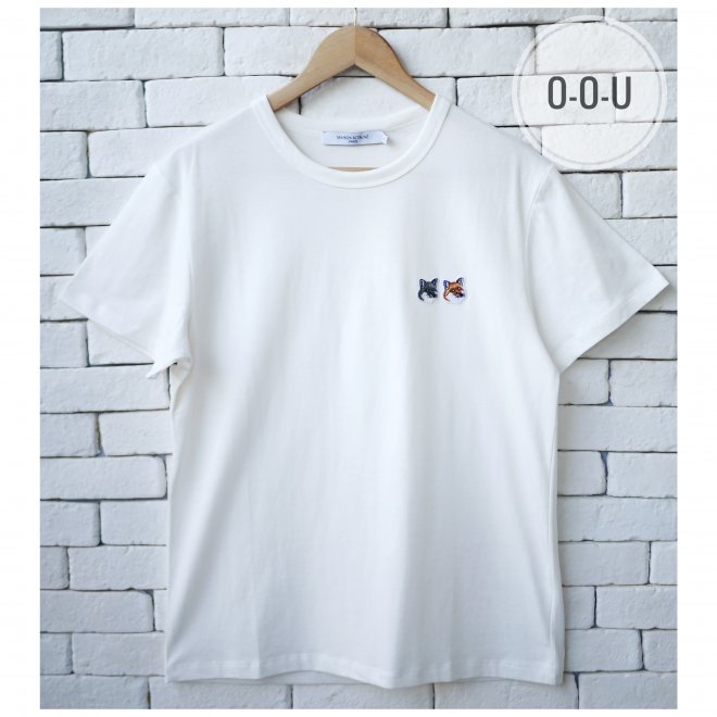 MAISON KITSUNE TEE-SHIRT DOUBLE FOX HEAD PATCH