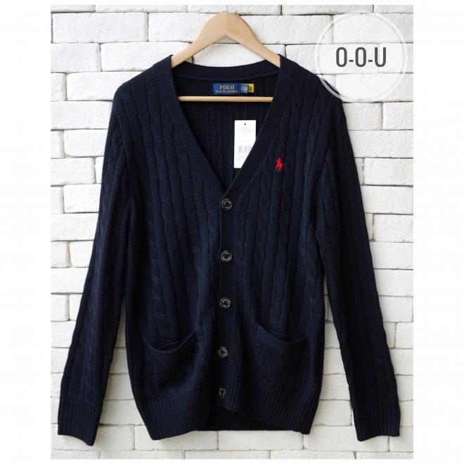 POLO RALPH LAUREN CABLE-KNIT COTTON CARDIGAN