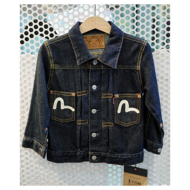 EVISU KIDS KAMON PRINT DENIM JACKET