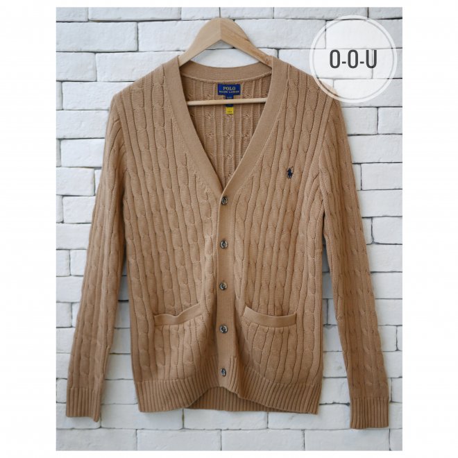 POLO RALPH LAUREN BOYS CABLE-KNIT COTTON CARDIGAN
