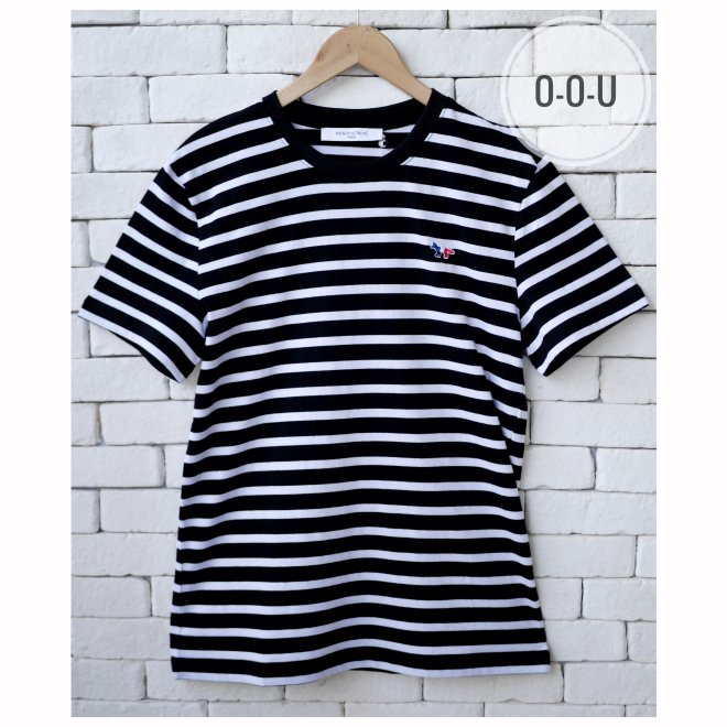MAISON KITSUNE TRICOLOR FOX  PATCH MARIN TEE-SHIRT